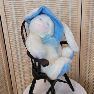 Bunny in a blue bonnet stuffed toy